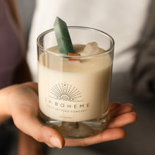 Cargar imagen en el visor de la galería, Vela Amazonita y Cuarzo Cristal